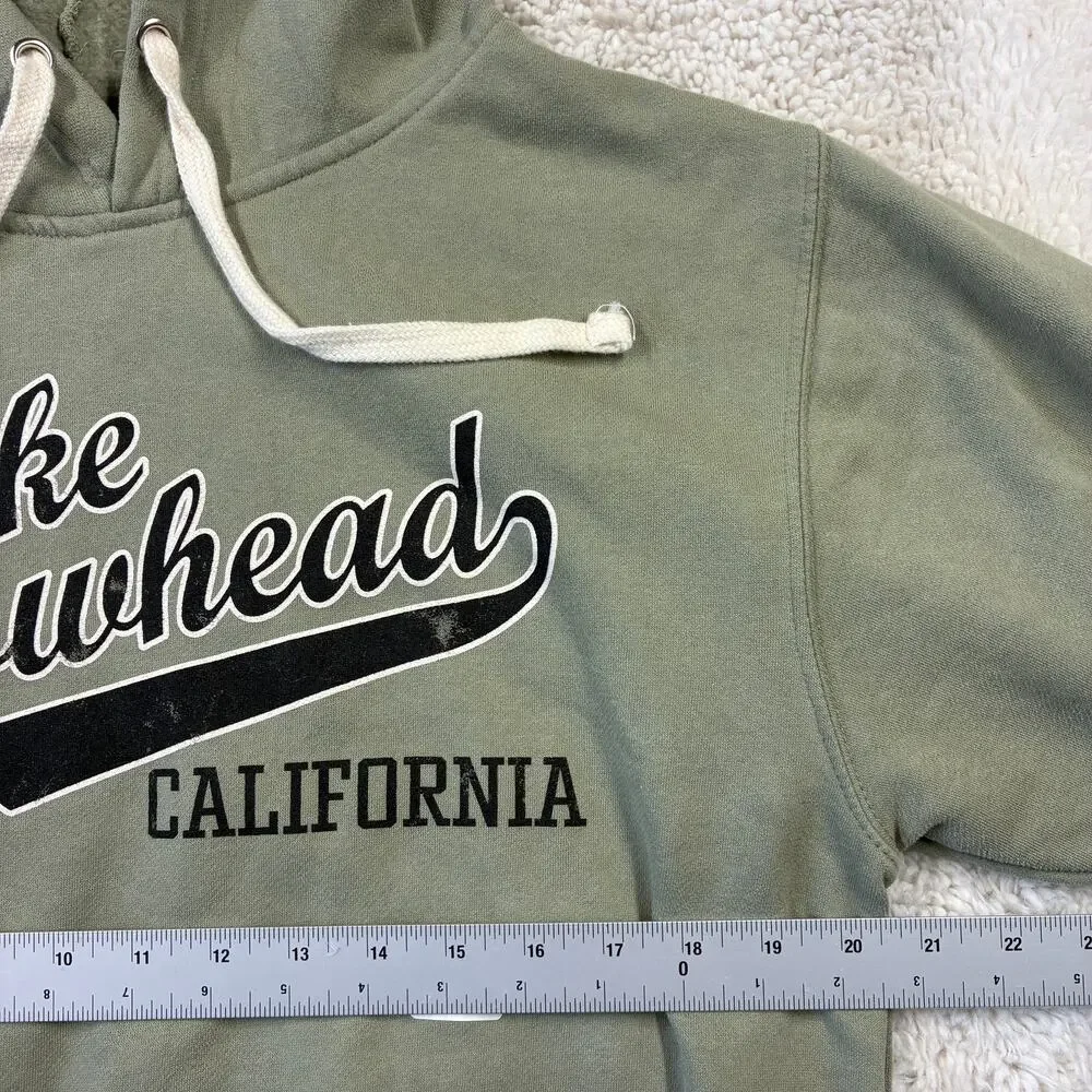 Lake Arrowhead Hoodie Medium Green  MV Sport Vintage Fleece California Graphic